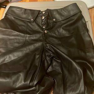 XL black leather plants